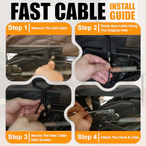 Universal Recliner Replacement Cable with D-Ring Handle, 44.5-Inch