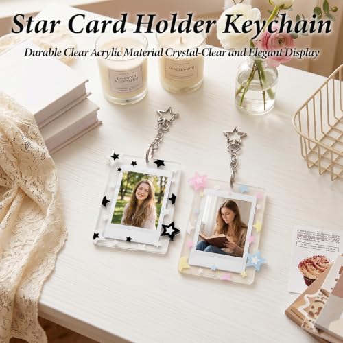 Clear Acrylic Photocard Holder Keychain - 2 Pack Hard Protective Case