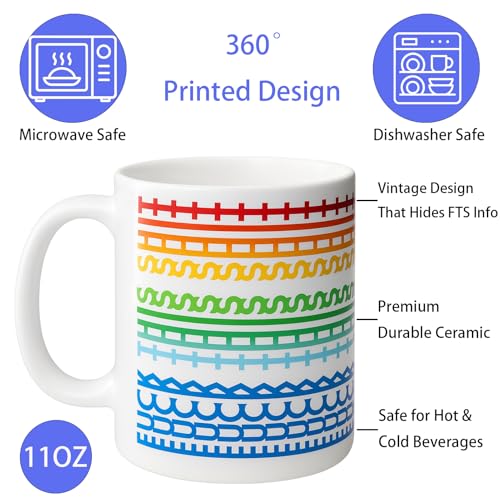 Funny Hidden Message Ceramic Coffee Mug 11oz Rainbow Rune Pattern - Humorous Gift