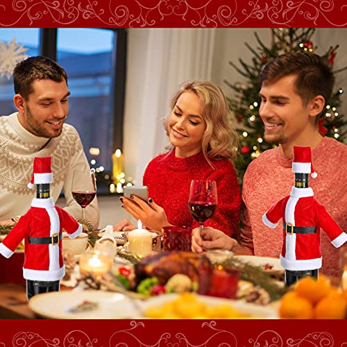Irenare 8Pcs Santa Wine Bottle Covers & Hats Set – Christmas Bottle Decorations