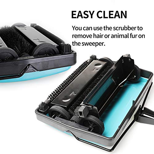 Manual Carpet Sweeper for Pet Hair and Dust - Lightweight Hand Push Cleaner