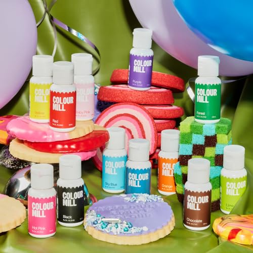 Colour Mill Oil Blend Food Coloring Kickstarter 12 Pack - 20ml Each, Vibrant Food Coloring Set for Baking