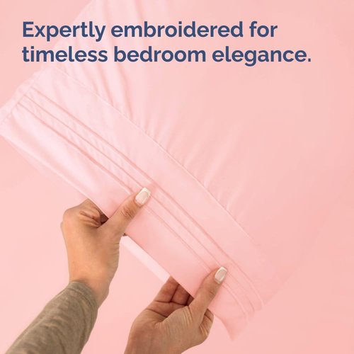 King Standard Pillow Cases - Soft Hotel Quality Pillowcase Covers | Comfy & Machine Washable - 4 Piece Set in Baby Pink