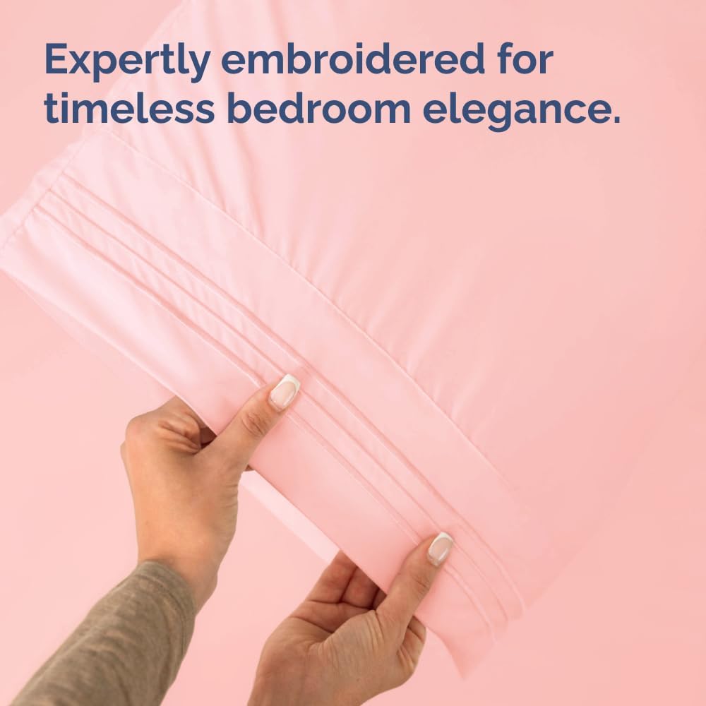 Skiennix Body Pillowcases Set of 4 | Soft, Breathable Covers for Sleeping - 20x54 in Baby Pink