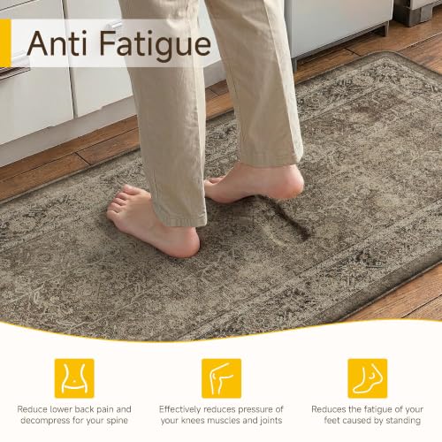 2-Piece Anti-Fatigue Kitchen Mat Set, Waterproof Cushioned Standing Rugs