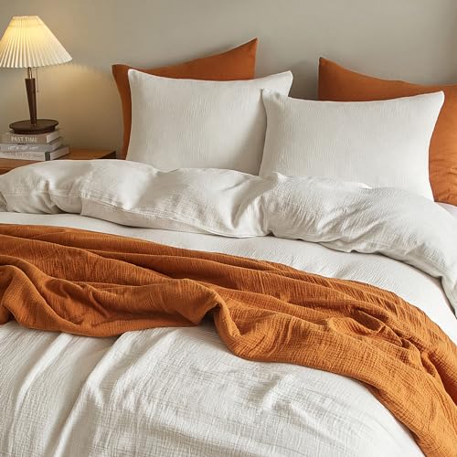 2-Pack Muslin Cotton Pillowcases, Standard Size 20x26 Inch Envelope Closure