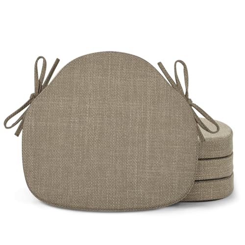 Set of 4 Non-Slip Dining Chair Cushions, 2-Inch Thick Foam Seat Pads