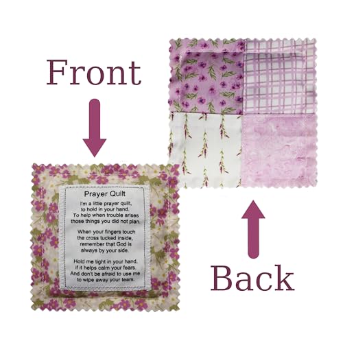 Mini Prayer Quilt with Cross - Handcrafted Spiritual Keepsake