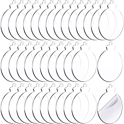 Jetec 120 Pieces 3.7in Clear Acrylic Christmas Ornament Blanks, Bulb