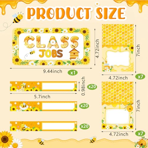 75-Piece Bee Theme Classroom Jobs Bulletin Board Set for Teachers