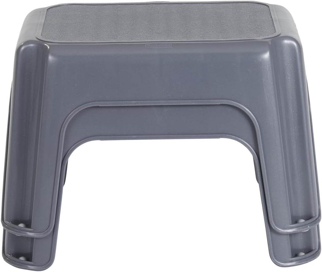 Rubbermaid One-Step Stool - Durable 7" Height Gray Step Stool for Kids & Home | Supports Up to 200 Pounds