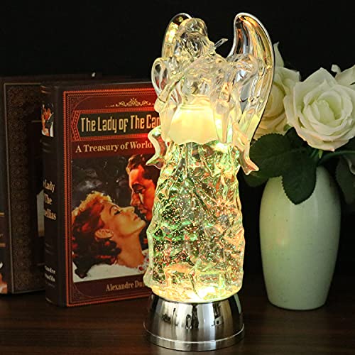 Eldnacele Angel Violin Snow Globe Lantern with Color Changing Light & Timer - Violinist Variant