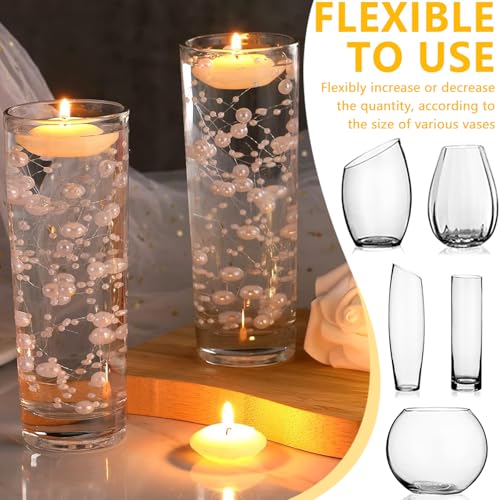 50 Pack Gold Faux Pearl String Vase Fillers - Floating Beads for Centerpieces