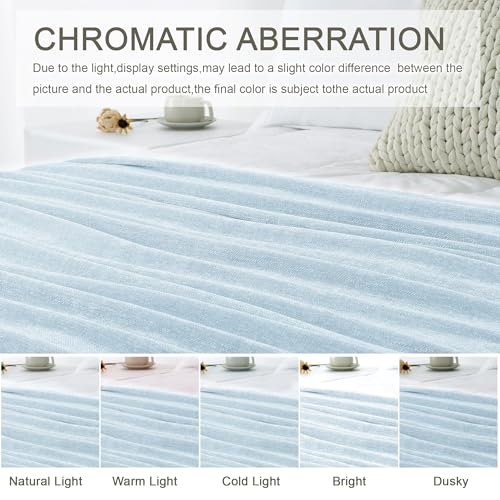 Chenille Throw Blanket 50x60, Soft Lightweight Boho Fringe Blanket