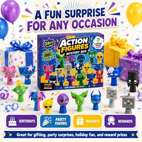 DONGYING 2026 Christmas Advent Calendar with 24 Multicolor Sprunky Action Figures