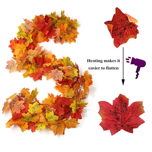 AWARDSEN 2-Pack 13FT Artificial Fall Maple Leaf Garland for Thanksgiving Decor