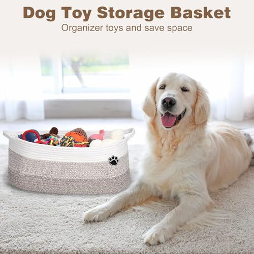 Woven Cotton Rope Dog Toy Basket and Storage Bin 30L