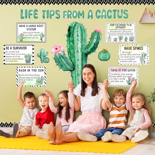 Cactus Motivational Bulletin Board Set for Classroom Decor, 41 Pieces