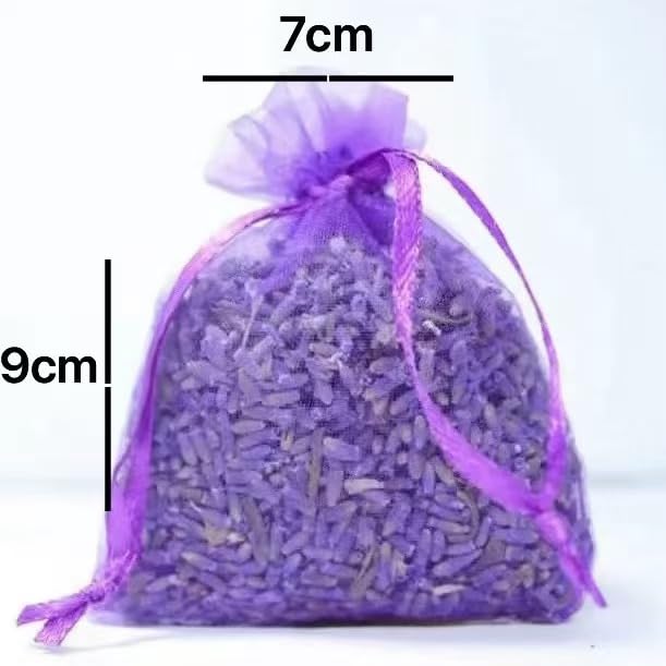 Natural Dried Lavender Sachets for Closets and Drawers, 25 Pack