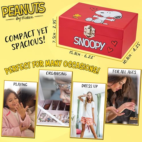 Snoopy Musical Jewelry Box for Girls with Ring Storage and Compartments