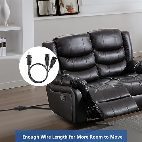 5ft Y-Splitter Extension Cord for Electric Recliner Power Lift Chairs