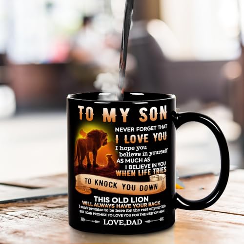 To My Son Gift Coffee Mug - Fatbaby Birthday Dad to Son 11oz Black Tea Cup
