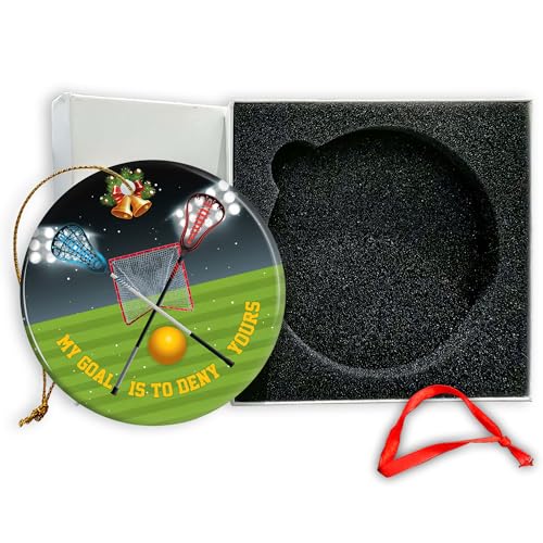 Lacrosse Goalie Ornament 2024 - My Goal Is To Deny Yours, Ceramic Christmas Decoration