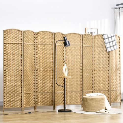 8-Panel Folding Room Divider, 5.6ft Tall Freestanding Privacy Screen