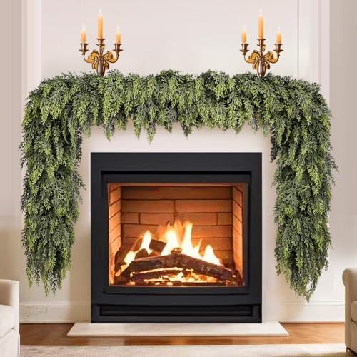 6ft Artificial Christmas Garland Greenery for Fireplace Mantle Holiday Decor