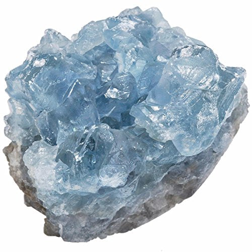 Natural Raw Blue Celestite Crystal Cluster Geode Specimen (160-220g)