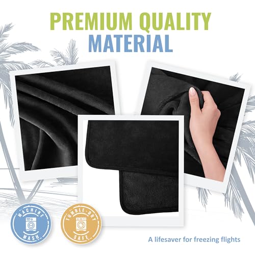 Soft Travel Blanket with Pillow for Airplane & Car - Compact Design