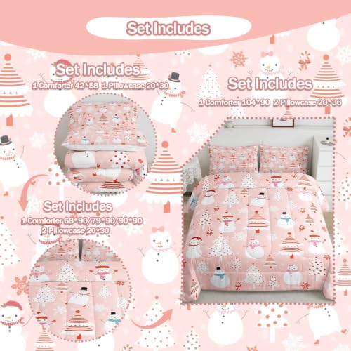 Feelyou Full Size Christmas Tree Snowman Dots Kids Comforter Set Multi 07