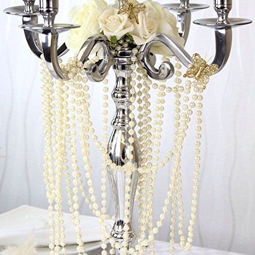 Light Beige 6mm Faux Pearl Beads Garland, 82FT Cuttable Pearl String for Wedding & DIY Crafts