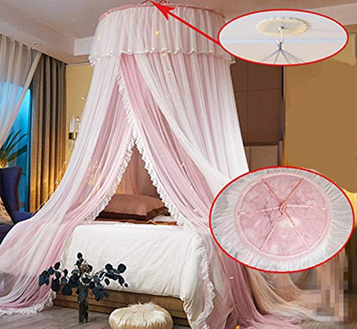 Princess Bed Canopy Curtain - Double Layer Sheer Mesh Dome Mosquito Net