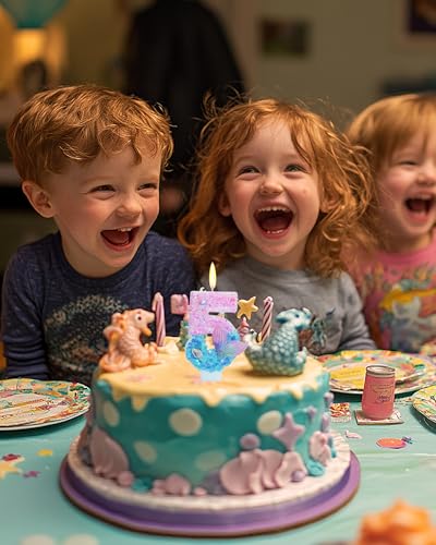 Mermaid Number 5 Birthday Candle - 2.87 Inch Glitter Cake Topper Decor