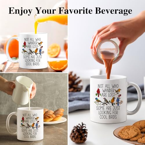 Not All Who Wander Are Lost Bird Mug 11oz - White - Bird Watching Gift