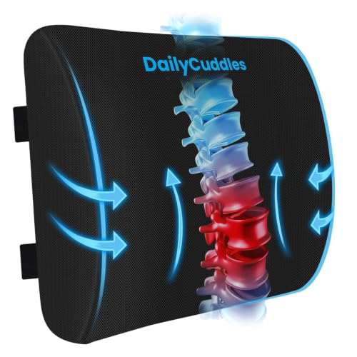 Ergonomic Lumbar Support Pillow - Memory Foam Back Cushion for Office and Gaming Chairs
