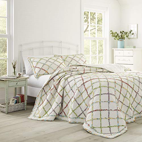 Queen Size Cotton Quilt - Lightweight Farmhouse Ruffle Blanket