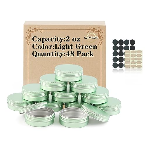 48 Pack 2 oz Aluminum Tins with Lids for Salves and Crafts