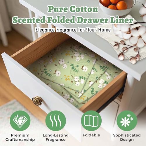 Scented Drawer Liners for Dresser, Clean Cotton Fragrant Paper 6 Sheets
