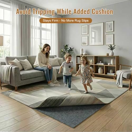 Non-Slip Felt Rug Pad, 2x3 Ft Rubber Backing Grip for Hardwood Floors