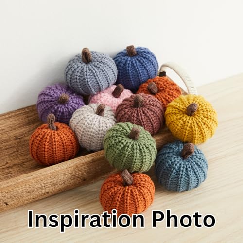 Mini Knit Pumpkins Set of 5, Fall Farmhouse Tier Tray Decor