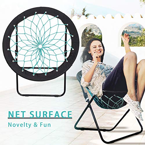 Folding Bungee Dish Chair - Portable Saucer Chair for Bedroom and Gaming