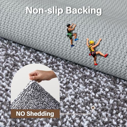 simpWalnut 2x4 Ft Large Bathroom Rug and Runner - Grey Non Slip Washable Mat
