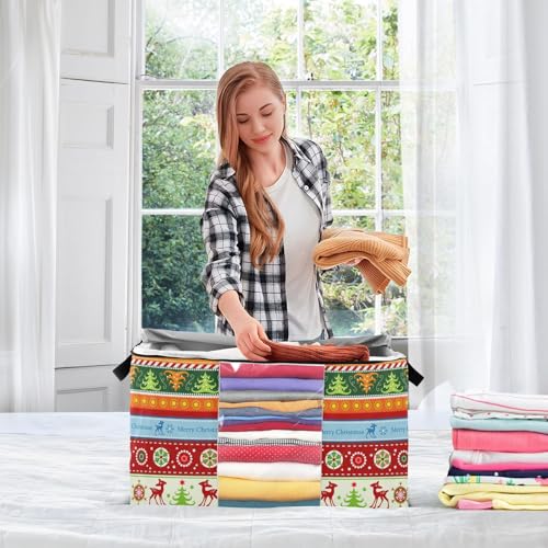 ZAZYXTJ 95L Christmas Storage Bag 60L/95L Large Capacity 2-Pack (Medium) – Foldable Clothes Organizer with Window