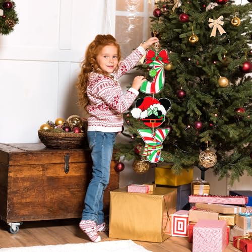 Christmas Wooden Door Decorations with Mouse & Joy Signs, Indoor & Outdoor Holiday Wall Decor