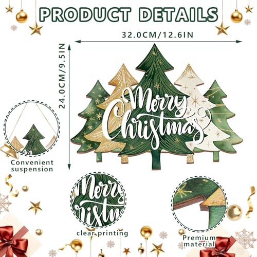 BBTO Christmas Wreath for Front Door – Vivid Tree Style Door Sign