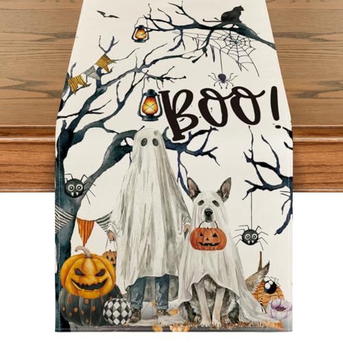 Artoid Mode 13x72 Inch Halloween Table Runner Home Party Decor Beige