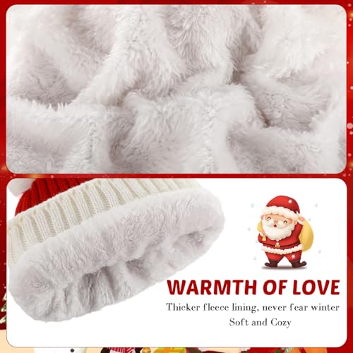 Classic Jamntower Christmas Knit Santa Hat for Adults - Unisex Holiday Accessory, 2 Pack