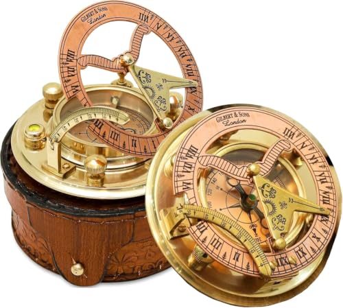 Antique Brass and Copper Sundial Compass - Nautical Vintage Gift